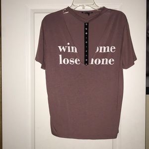 Rose colored cut out T-shirt